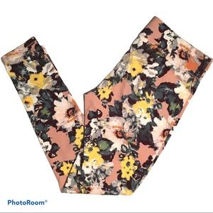 High waist spring cotton floral legging small